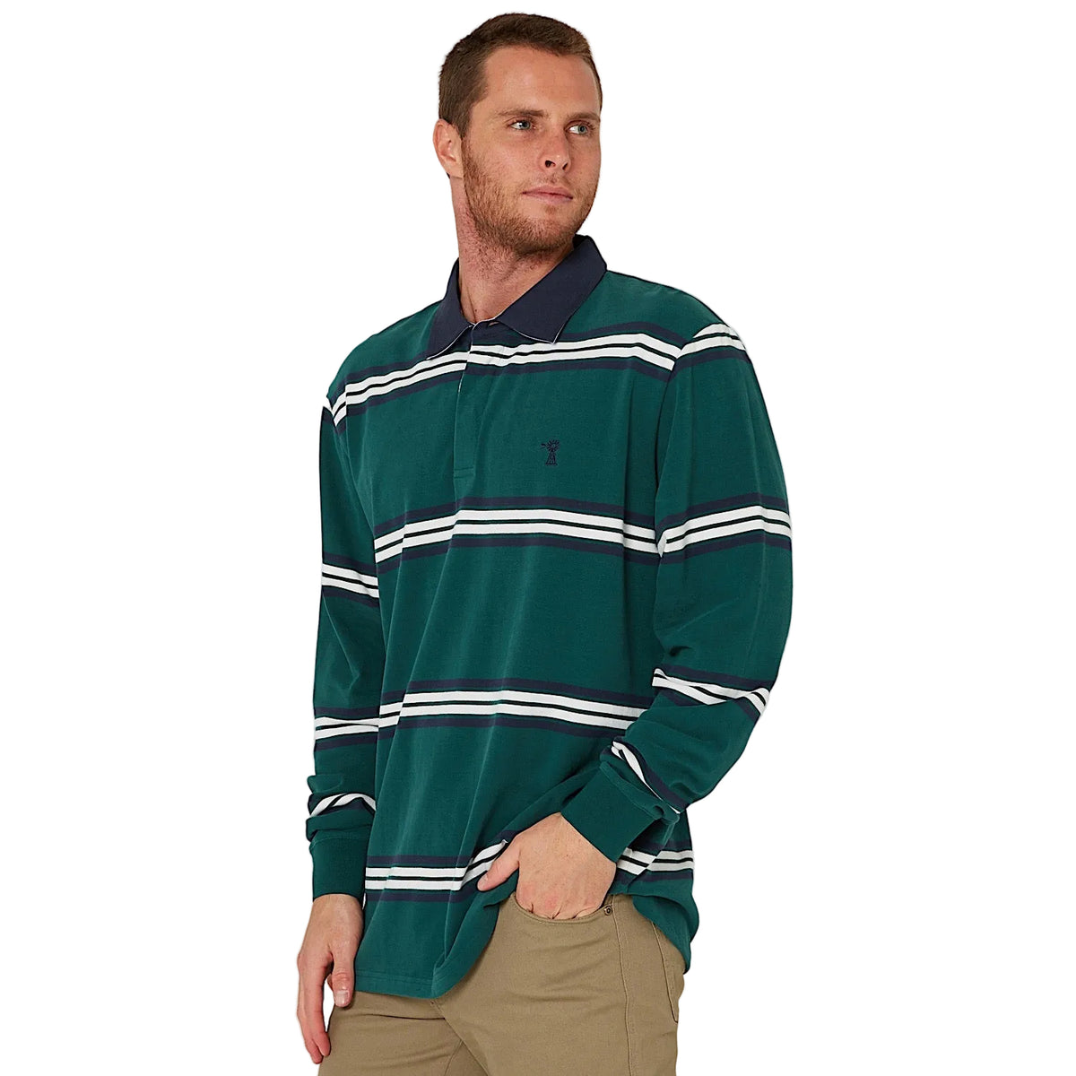 Pilbara Men’s Classic Rugby Jersey - Forest/Navy/White