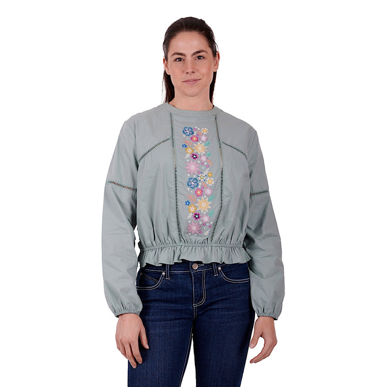 Wrangler Womens Ryleigh Blouse Lily Pad