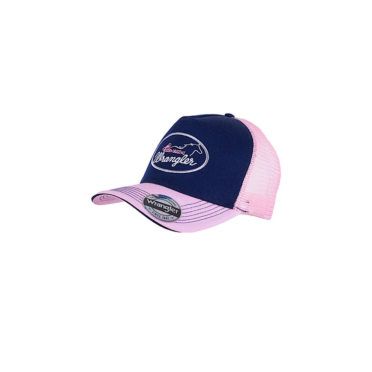 Wrangler Caren Square Front Trucker Cap Navy/Blush