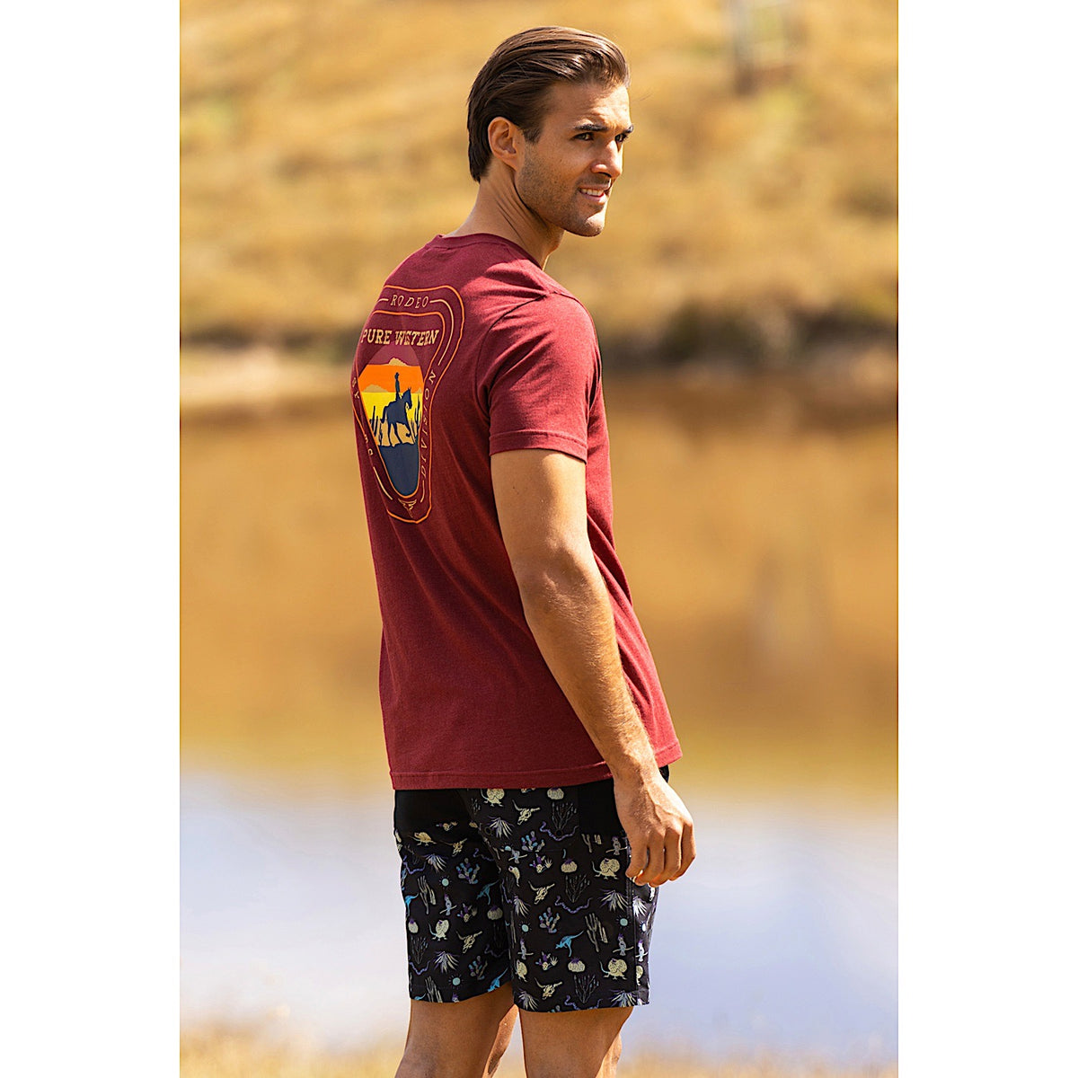 Pure Western Men's Benny Boardshort-Black/Multi
