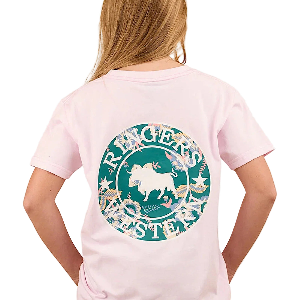 Ringers Western Kid's Signature Bull Classic Fit T-Shirt - Barely Pink