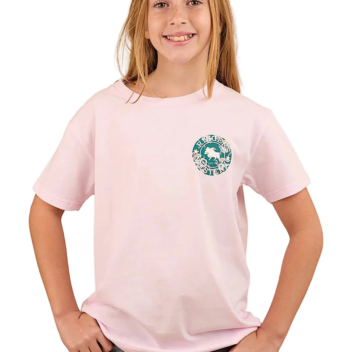 Ringers Western Kid’s Signature Bull Classic Fit T-Shirt - Barely Pink