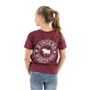 Ringers Western Kid's Signature Bull Classic Fit T-Shirt - Burgundy With White Print