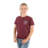 Ringers Western Kid's Signature Bull Classic Fit T-Shirt - Burgundy With White Print