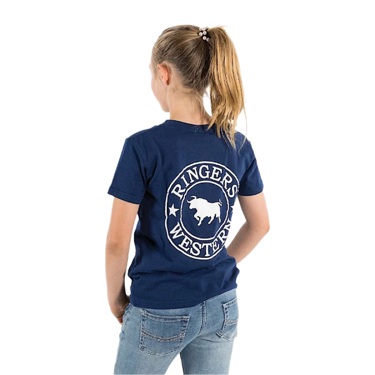 Ringers Western Kid's Signature Bull Classic Fit T-Shirt - Navy / White