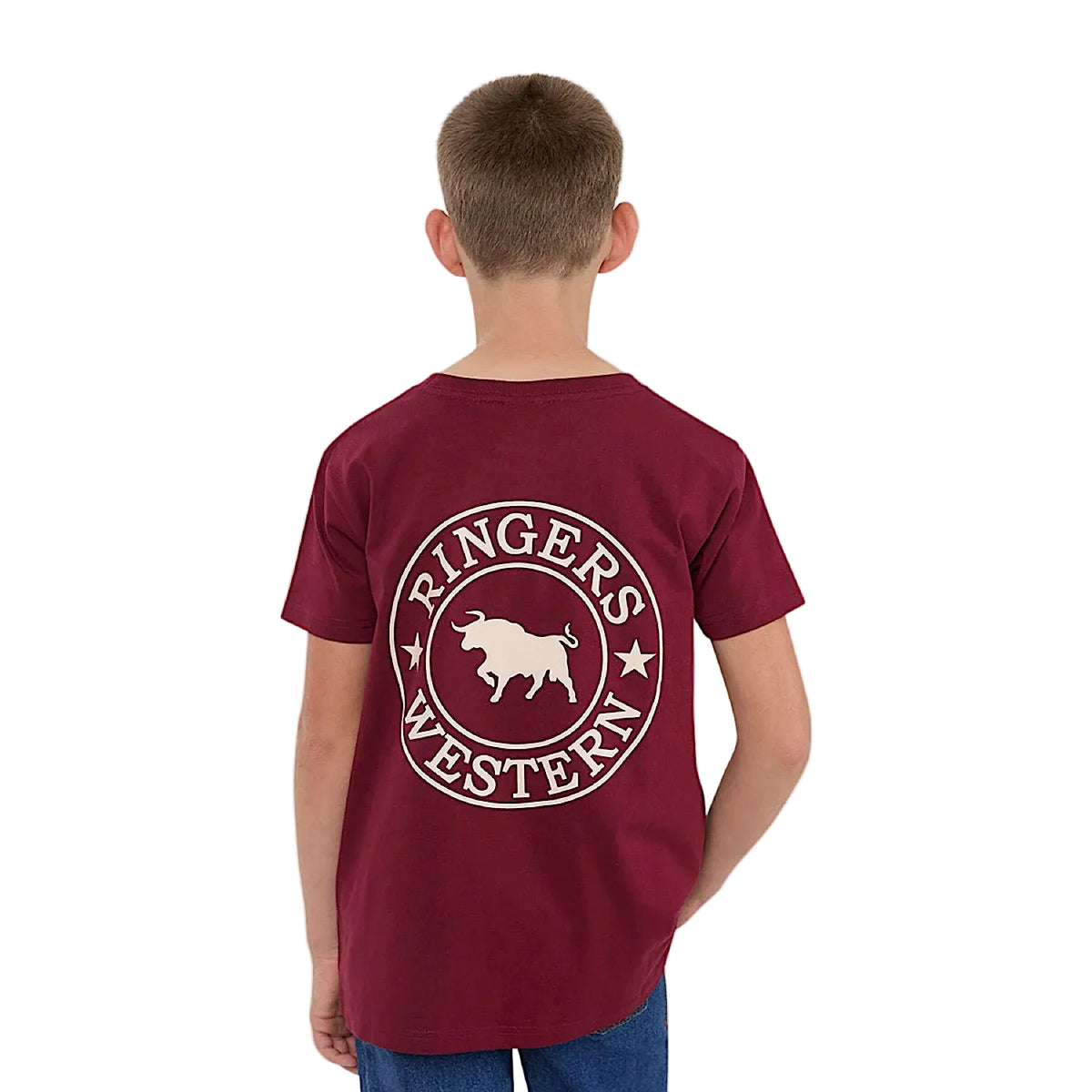 Ringers Western Kid's Signature Bull Classic Fit T-Shirt - Plum / Beige