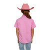 Ringers Western Kid's Ord River Half Button Short Sleeve Shirt - Pastel Pink