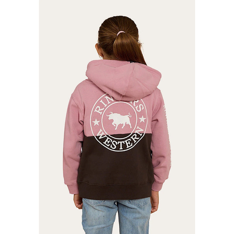 Ringers Western Kid’s Oakey Hoodie - Rosey/Charcoal