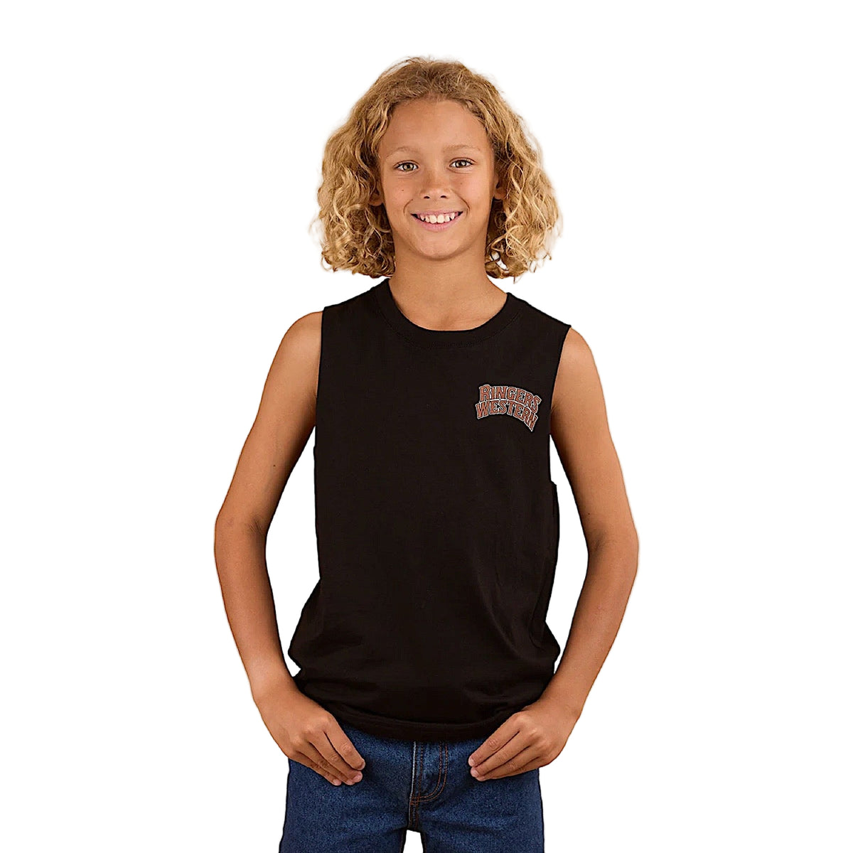 Ringers Western Kid’s Take No Bull Muscle Tank - Black