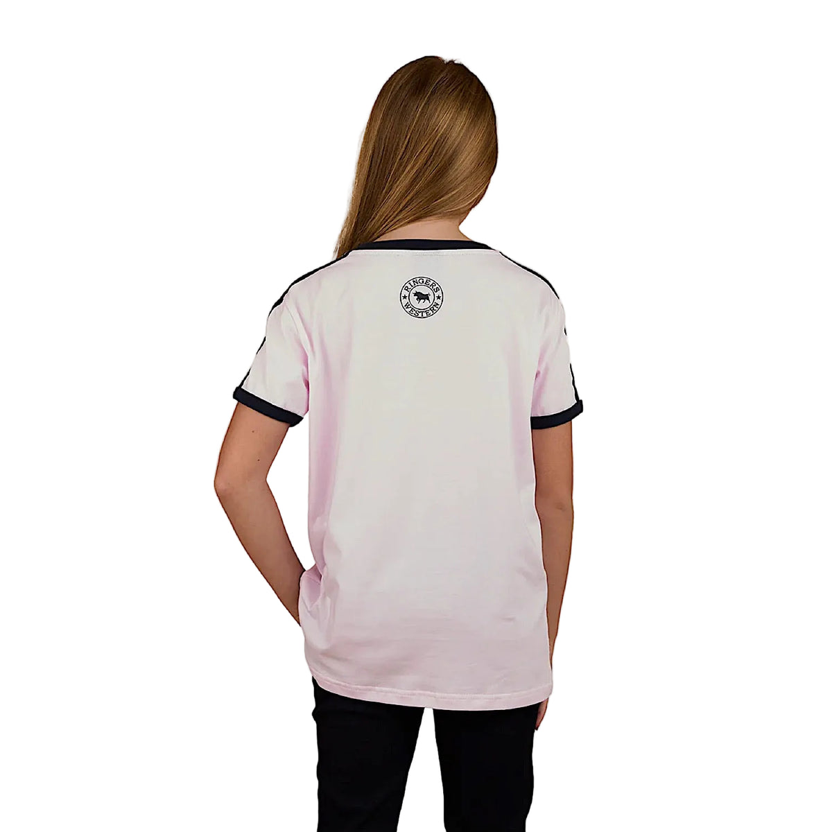 Ringers Western Girl’s Western Wonder Ringer T-Shirt - Barely Pink