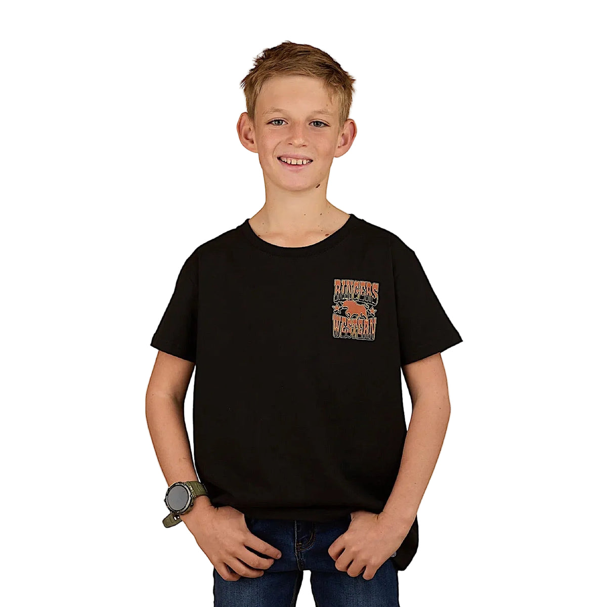 Ringers Western Boys Full Bronc Classic Fit T-Shirt - Black