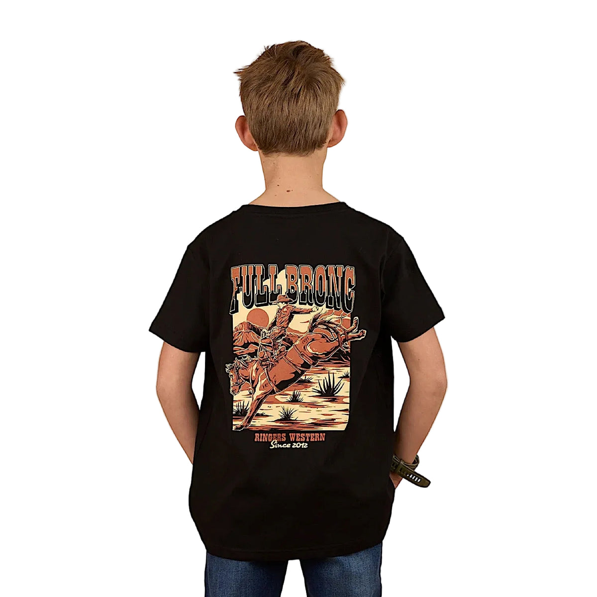 Ringers Western Boys Full Bronc Classic Fit T-Shirt - Black