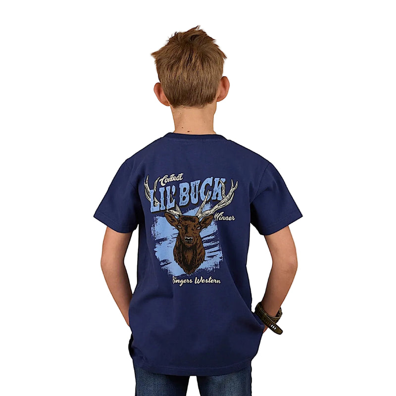 Ringers Western Boy’s Buck Winner Classic Fit T-Shirt - Navy