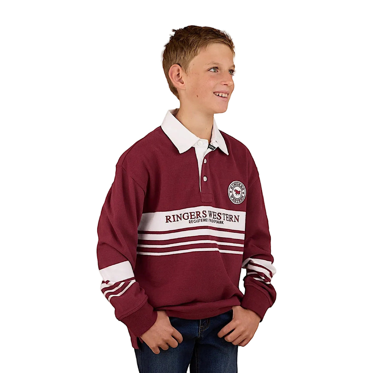 Ringers Western Kid's Footy Roo Rugby Jersey - Burgundy