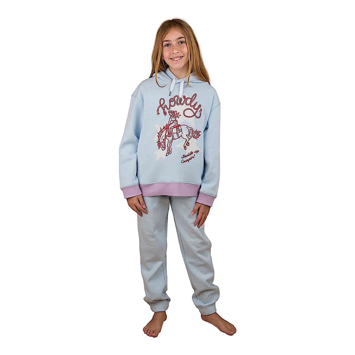 Ringers Western Kid's Stardust Oversized Pullover Hoodie - Barely Blue