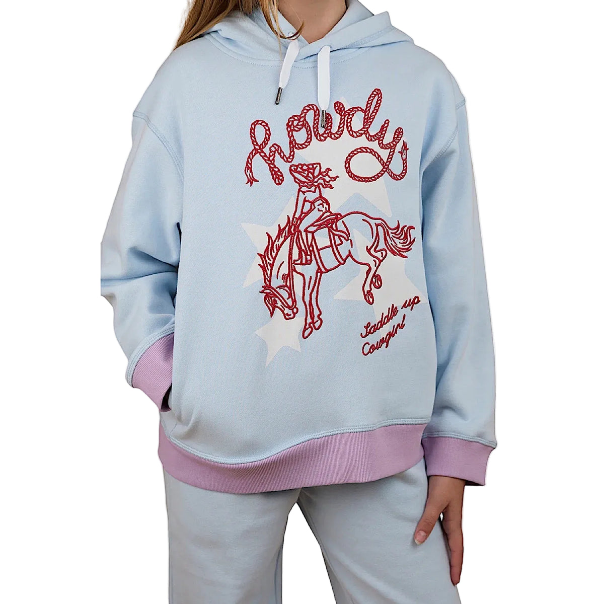 Ringers Western Kid's Stardust Oversized Pullover Hoodie - Barely Blue