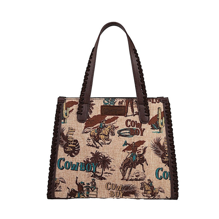 Wrangler Bag Printed Canvas Tote Natural