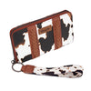 Wrangler Wallet Cow Print Large Dark Tan