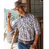 Pure Western Men's Evan Shirt White/Tan