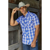 Pure Western Men's Mark Short Sleeve Shirt Royal