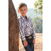 Pure Western Boy's Evan Shirt White/Tan