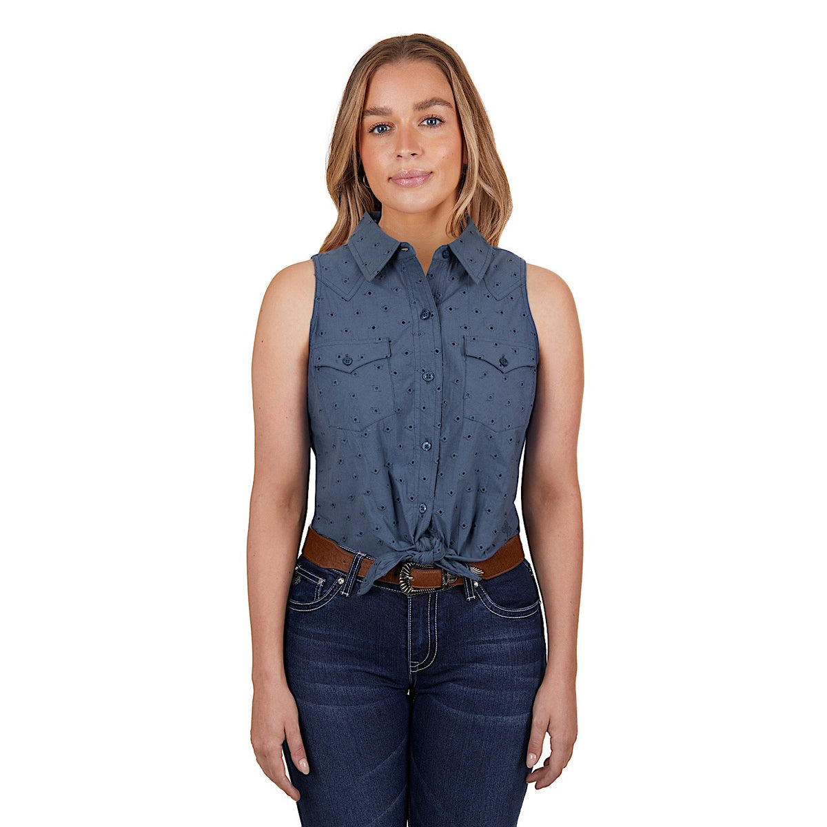 Pure Western Women's Lola Shirt Blue