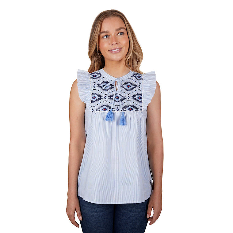 Pure Western Women's Shannon Blouse Blue