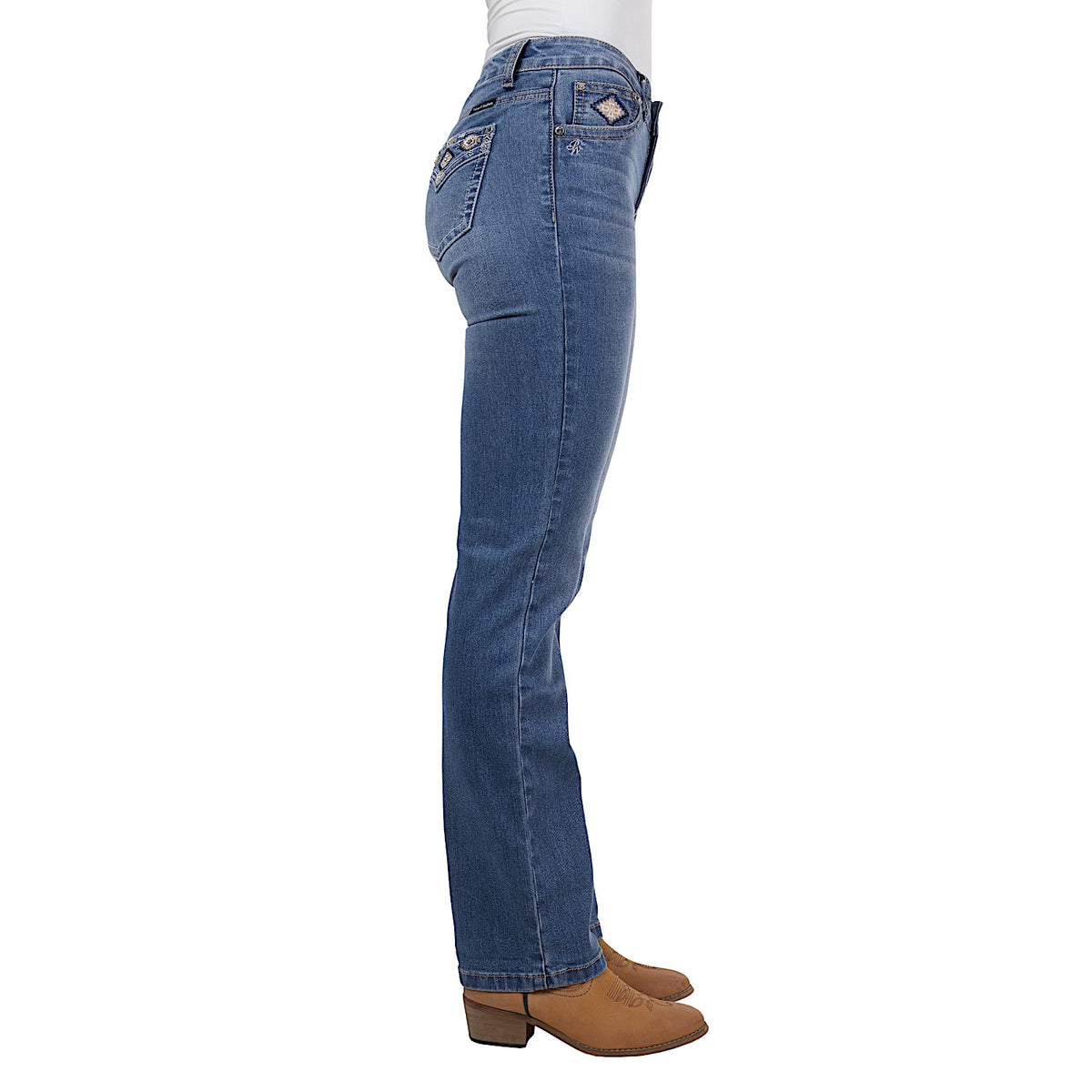 Pure Western Women's Gia Hi Rise Boot Cut Jean 34L Retro Blue