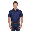 Pure Western Men's Drew Short Sleeve Shirt Denim