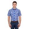 Pure Western Men's Mark Short Sleeve Shirt Royal