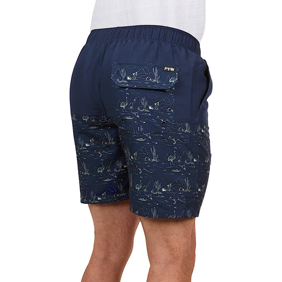 Pure Western Men's Drew Boardshort Navy/Tan