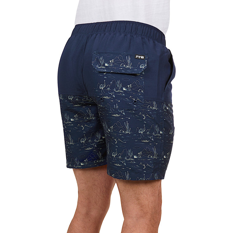 Pure Western Men's Drew Boardshort Navy/Tan