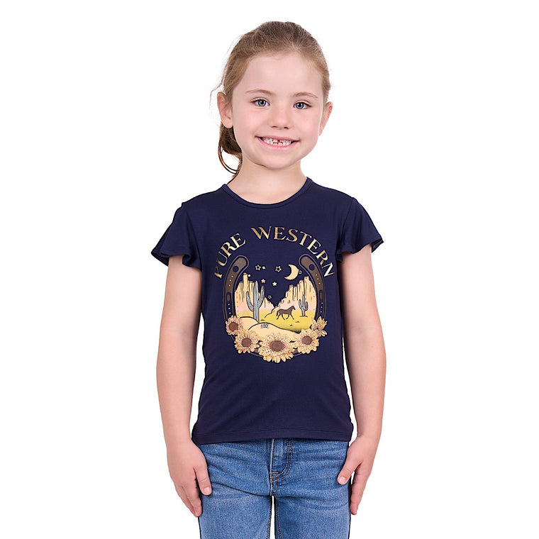 Pure Western Girl's Ariana Tee Navy