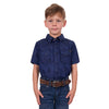 Pure Western Boy's Drew Short Sleeve Shirt Denim