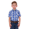 Pure Western Boy's Mark Short Sleeve Shirt Royal