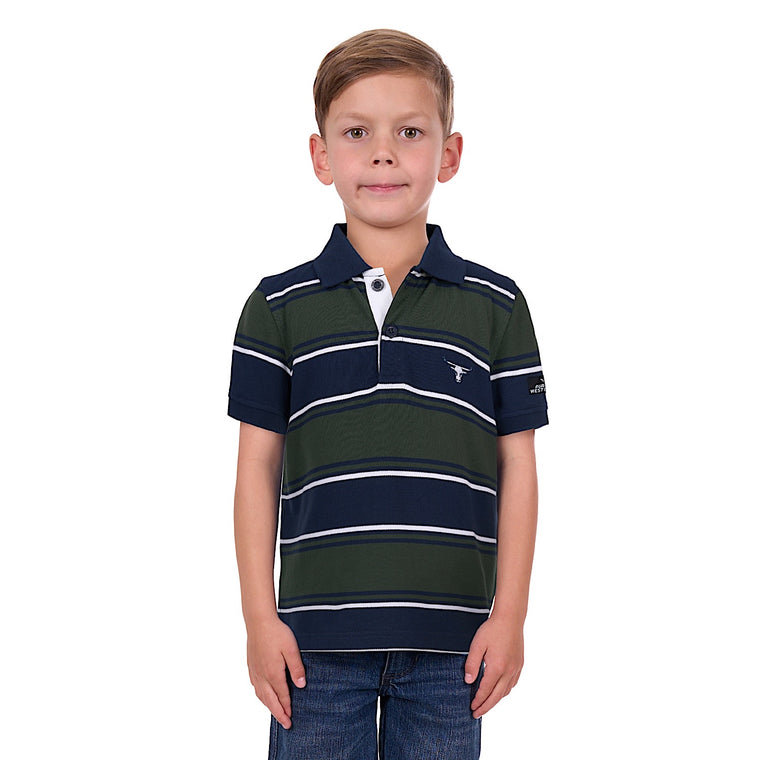 Pure Western Boy's Carl Polo Navy/Green