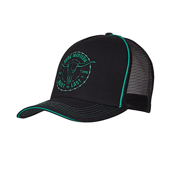 Pure Western Trucker Cap Walker High Profile Black