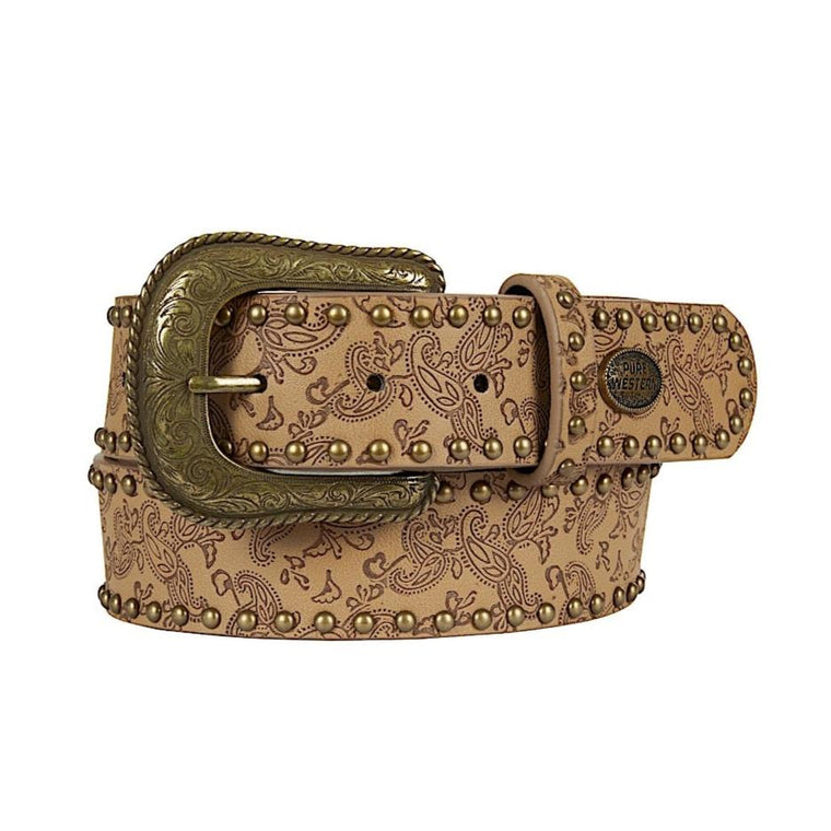 Pure Western Belt Paisley Light Tan