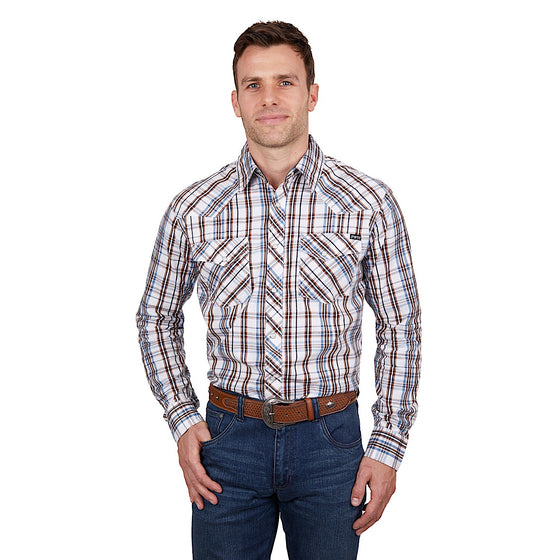 Pure Western Men's Evan Shirt White/Tan