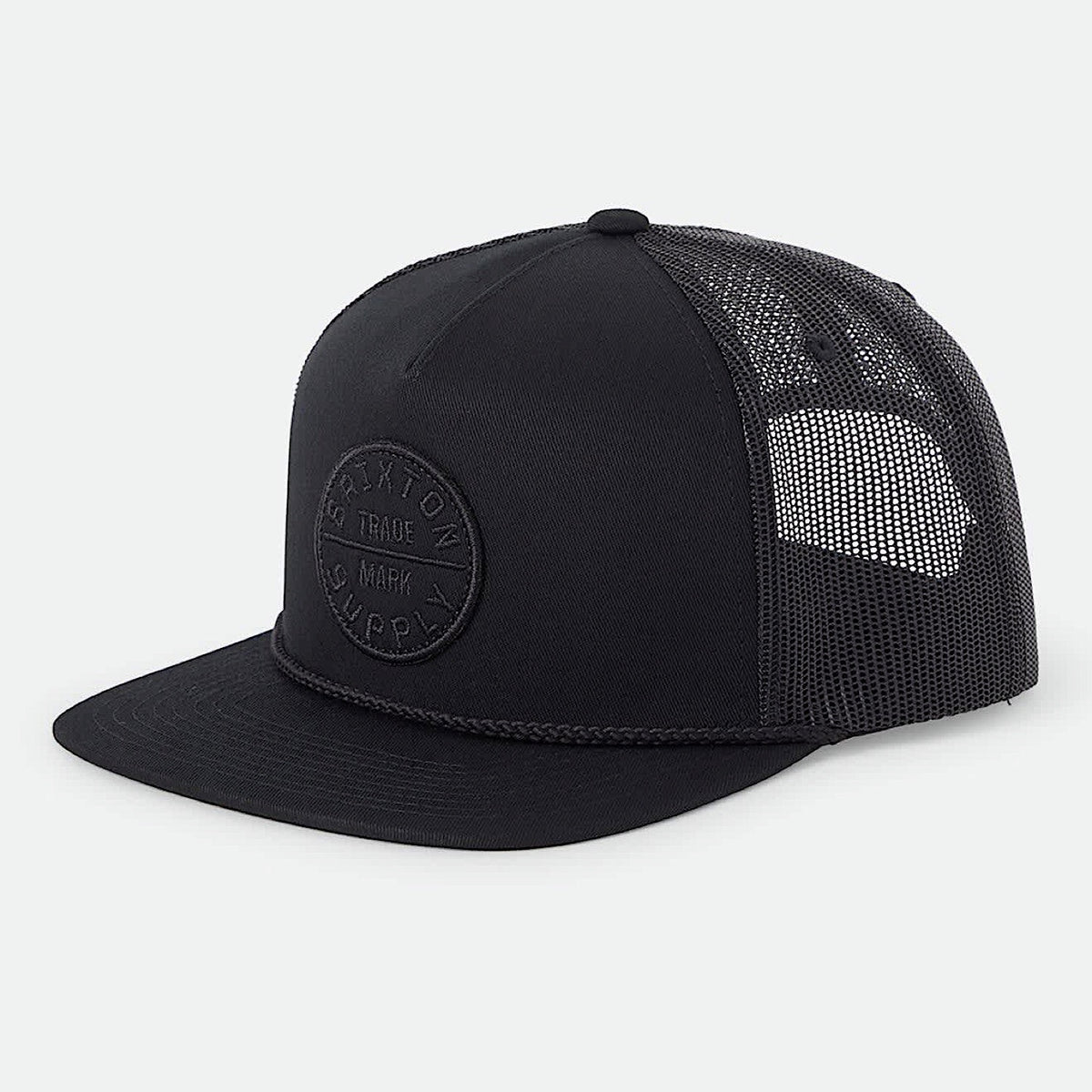Brixton Oath Mid Profile Trucker Cap - Black/Black/Black
