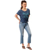 Roper Womens Five Star Collection S/S Tee Solid Blue