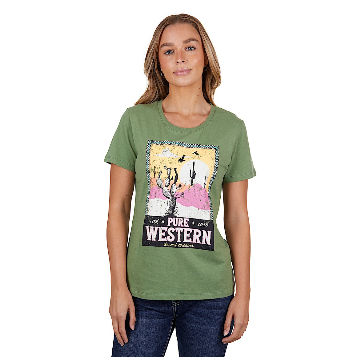 Pure Western Women's Lauren Tee Moss