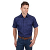 Pure Western Men's Drew Short Sleeve Shirt Denim