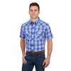 Pure Western Men's Mark Short Sleeve Shirt Royal