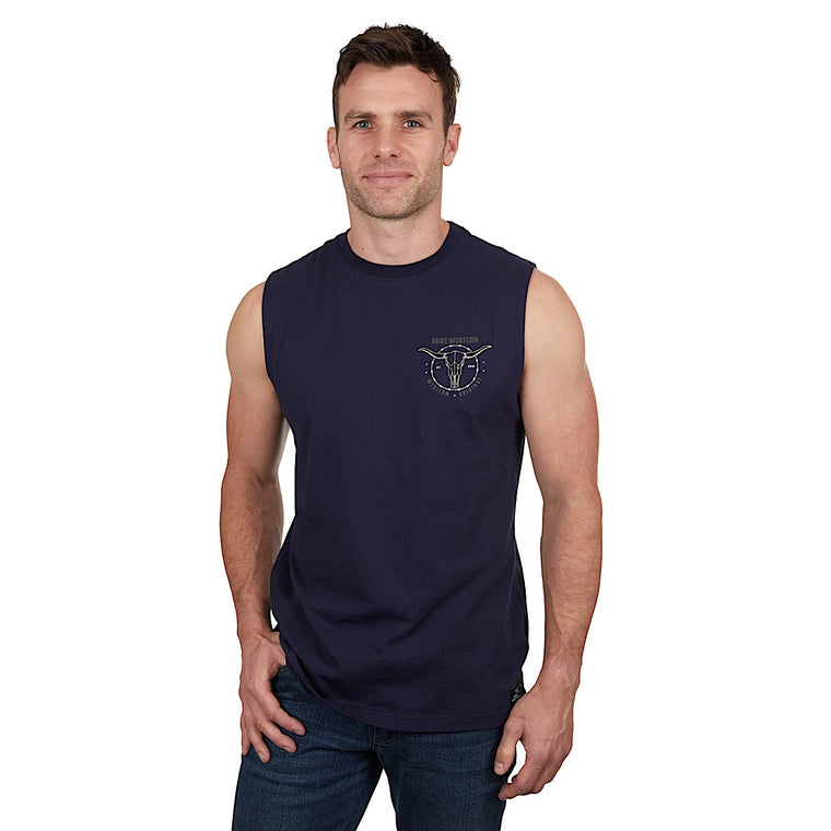 Pure Western Men's Fred Muscle Tank Navy