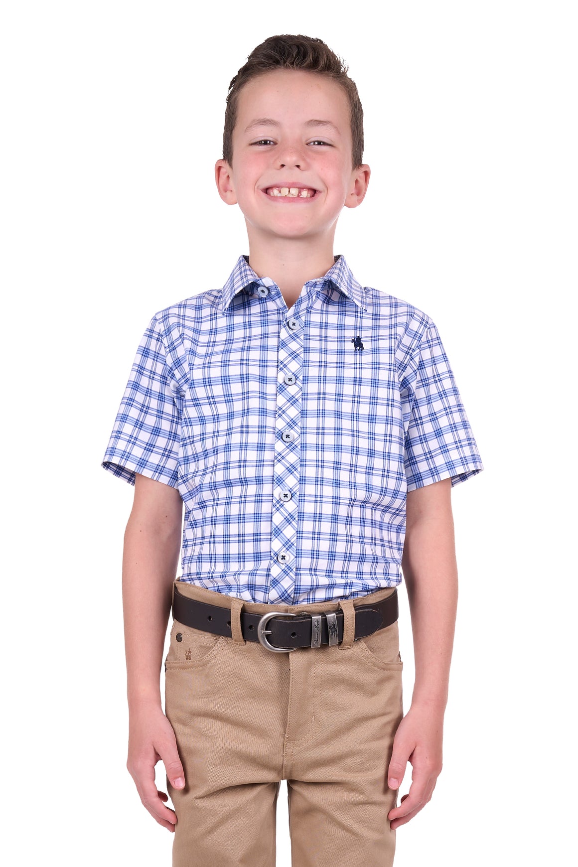 Thomas Cook Boy's Aldo Short Sleeve Shirt White/Royal