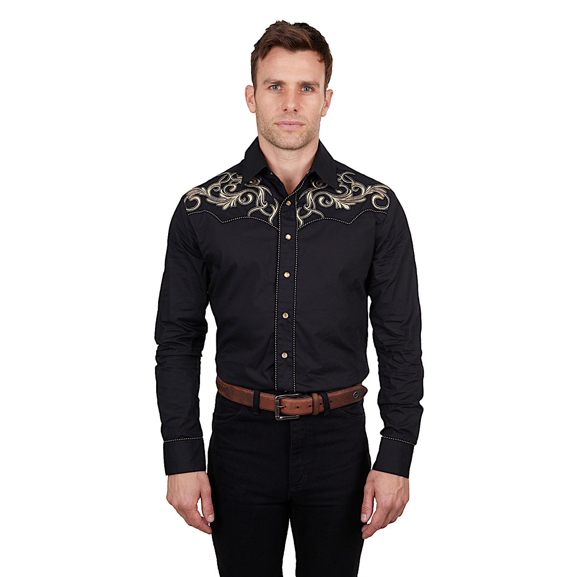 Wrangler Men's Adam Embroidered Shirt Black