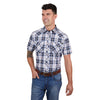 Wrangler Men's Toby Short Sleeve Shirt Navy/Blue