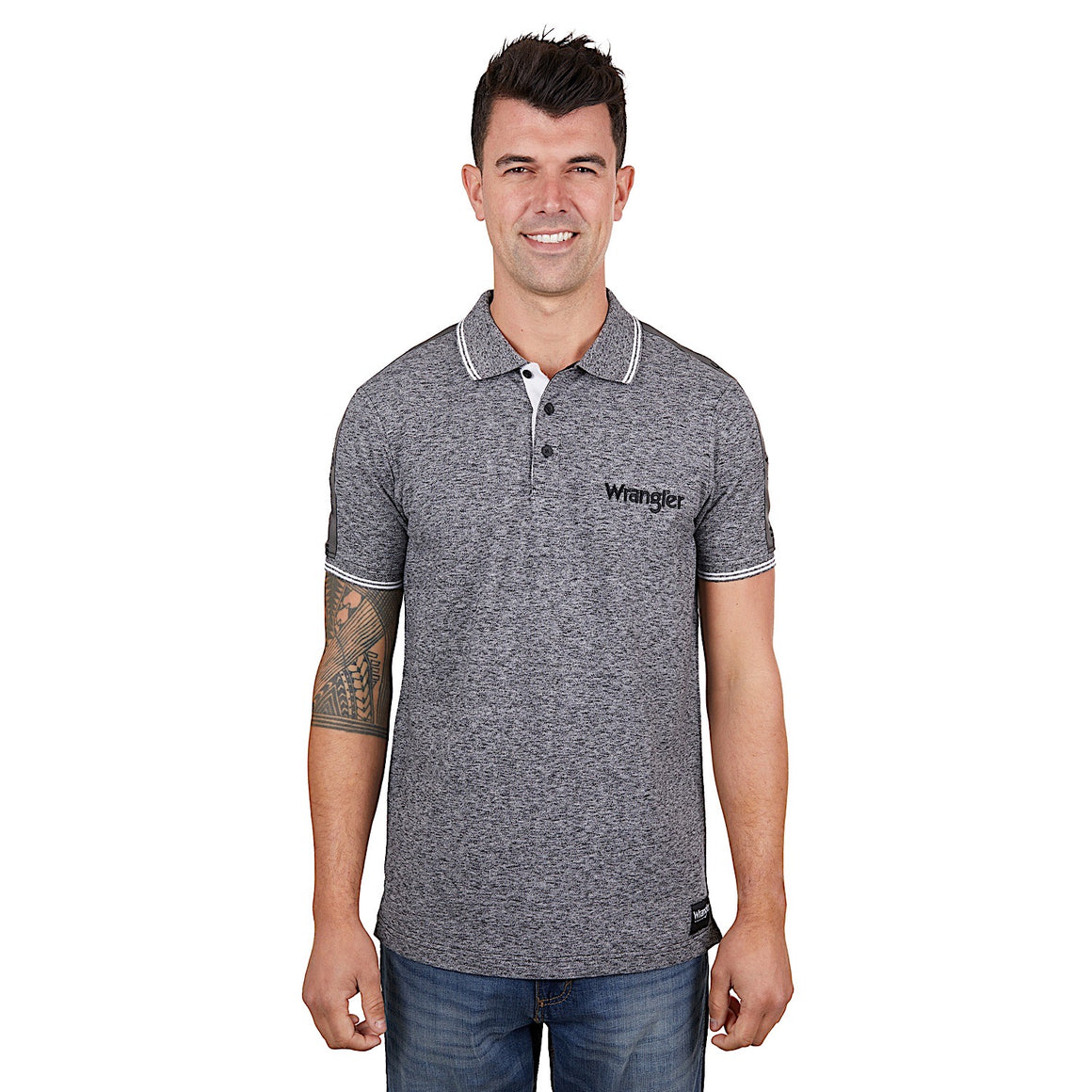 Wrangler Men's Jackson Polo Charcoal Marle