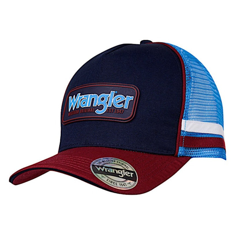 Wrangler Cap Owen High Profile Trucker Navy/Red